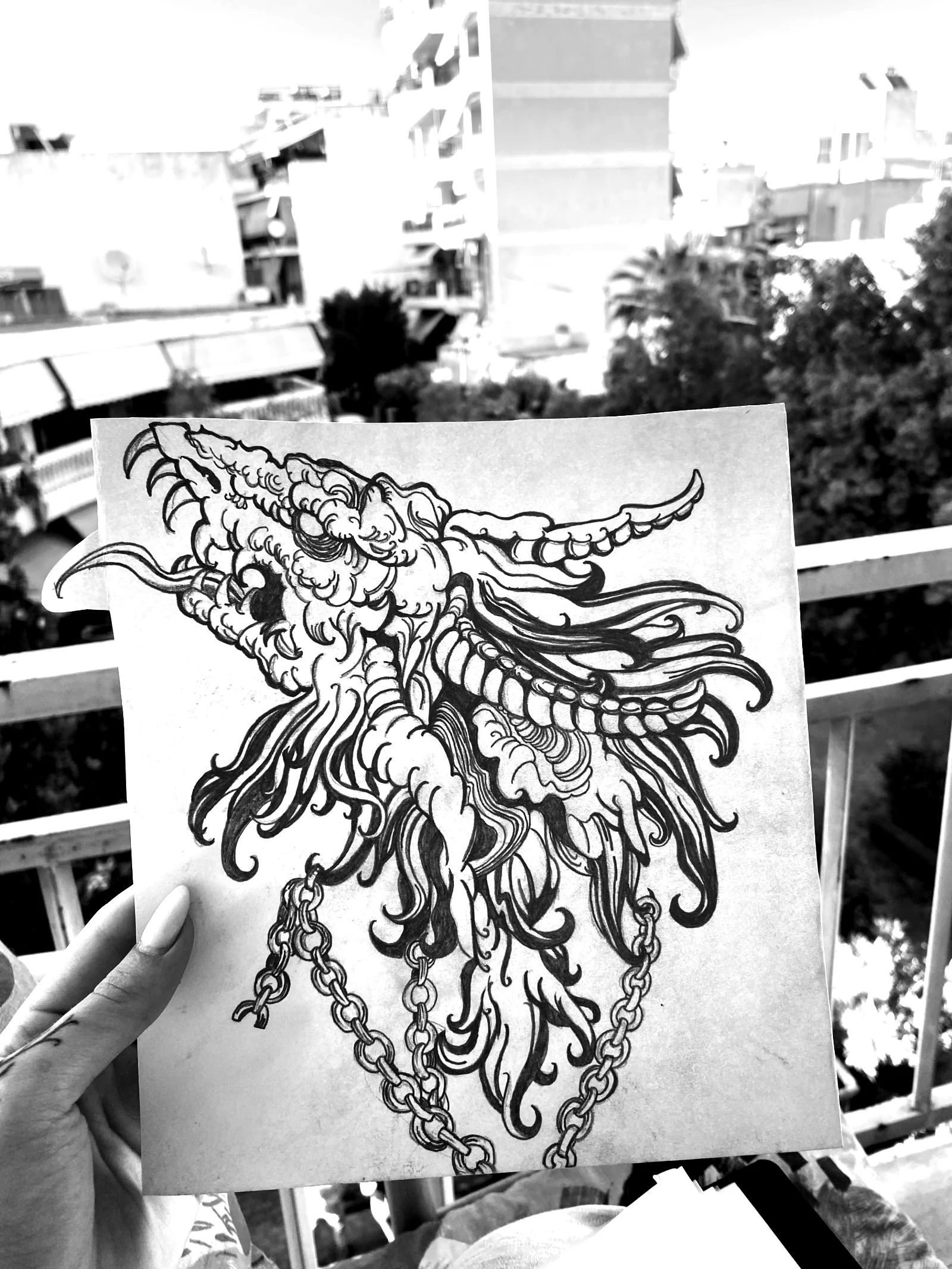Engraving goat